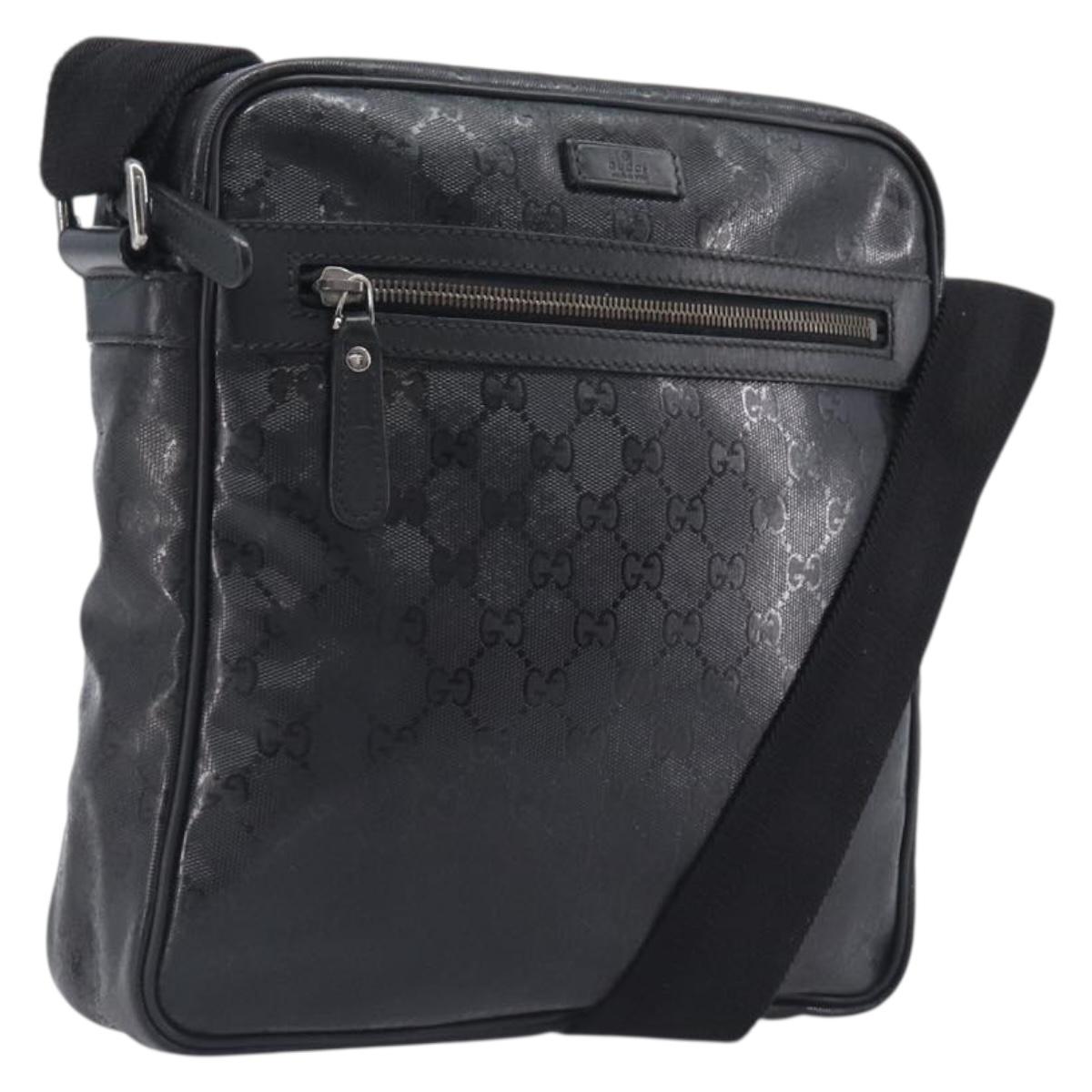 GUCCI GG Implementation Shoulder Bag PVC Black Silver 201448 Auth 207747 - Jerrillo