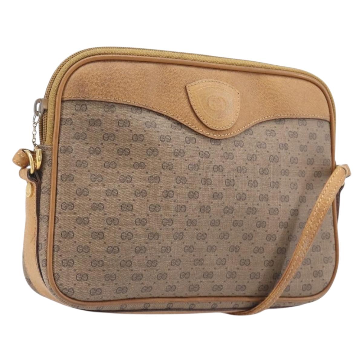 GUCCI Micro GG Shoulder Bag PVC Beige Gold Tone 007 123 0428 Auth 207770 - Jerrillo