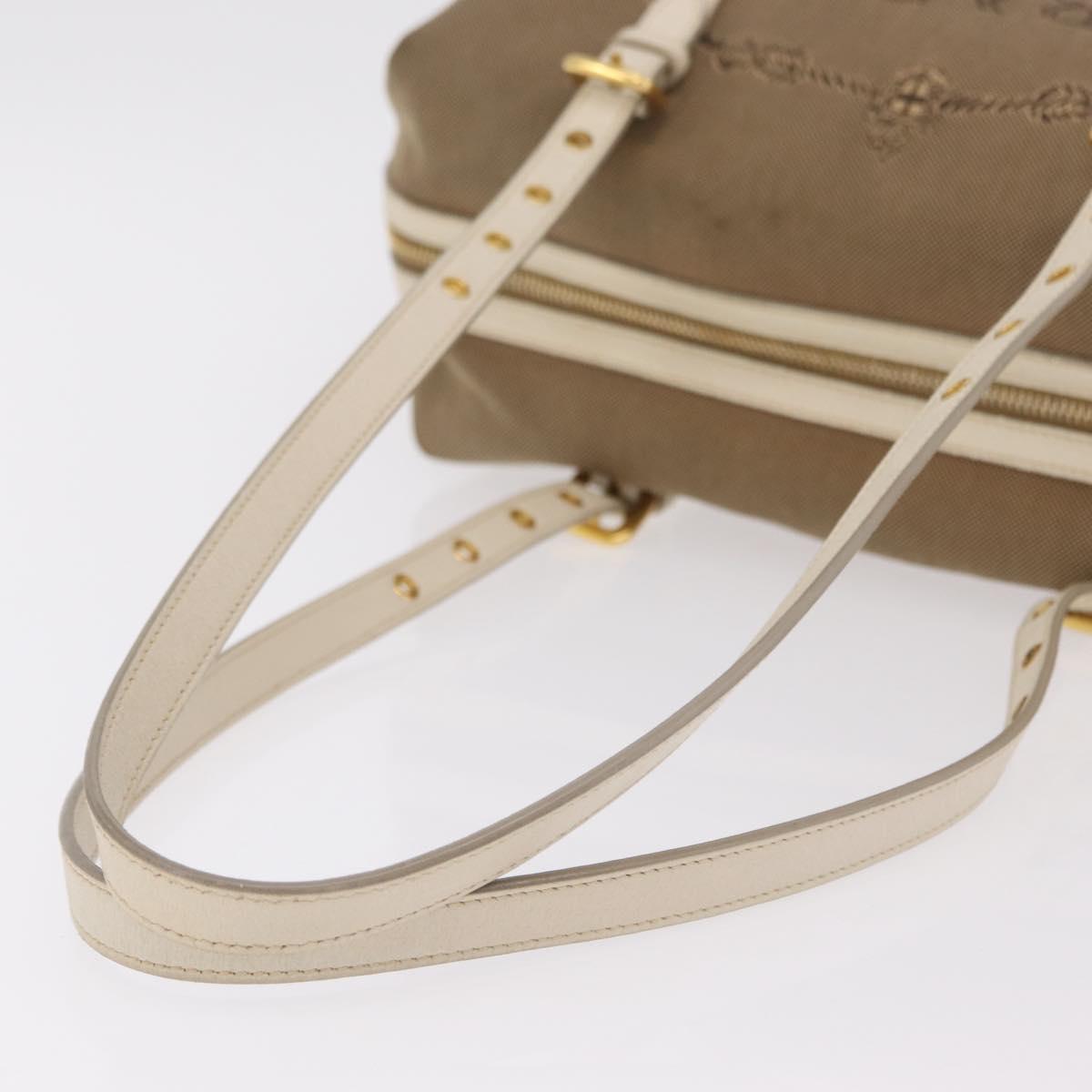 PRADA Jacquard Tote Bag Canvas Brown Gold Tone Auth 208073V - Jerrillo image 8