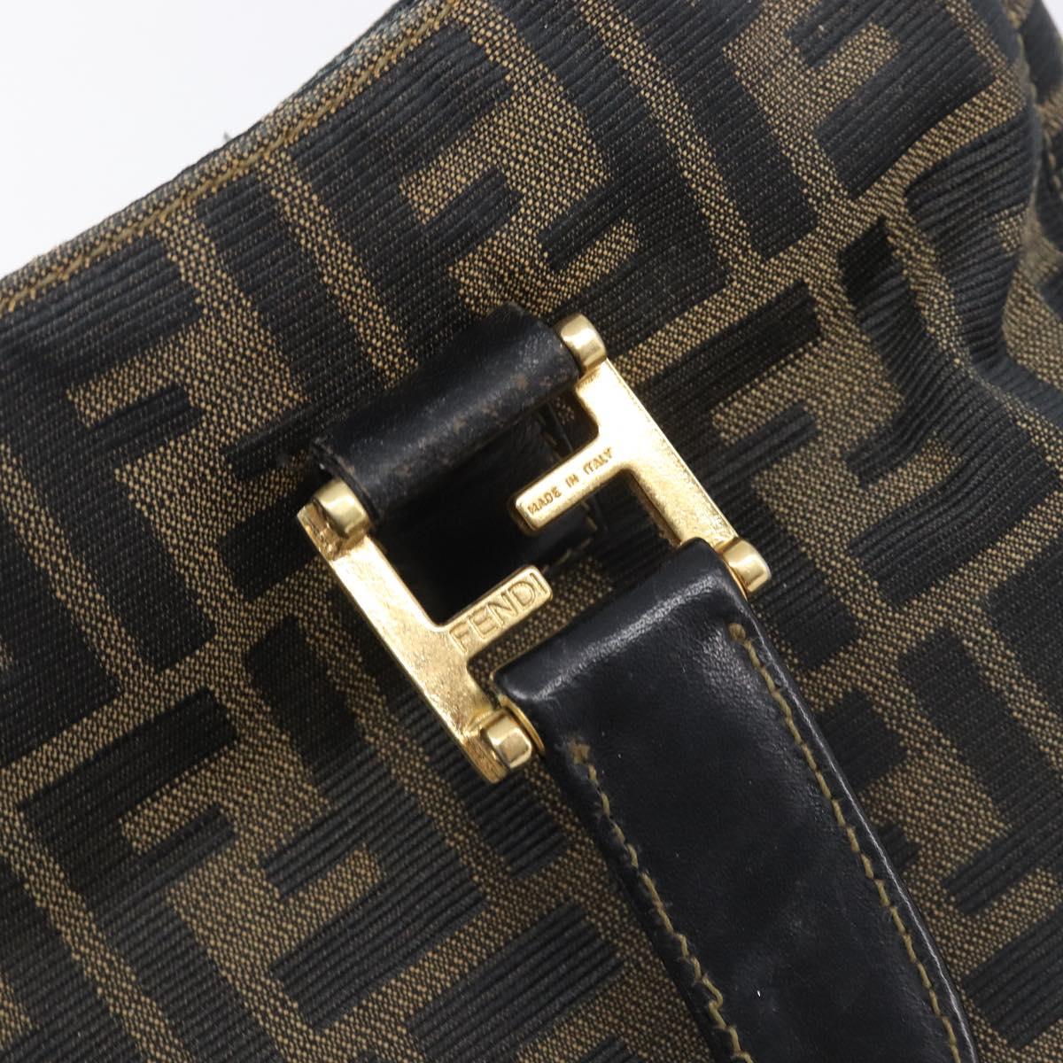 FENDI Zucca Canvas Hand Bag Black Brown Auth 208726V - Jerrillo image 9