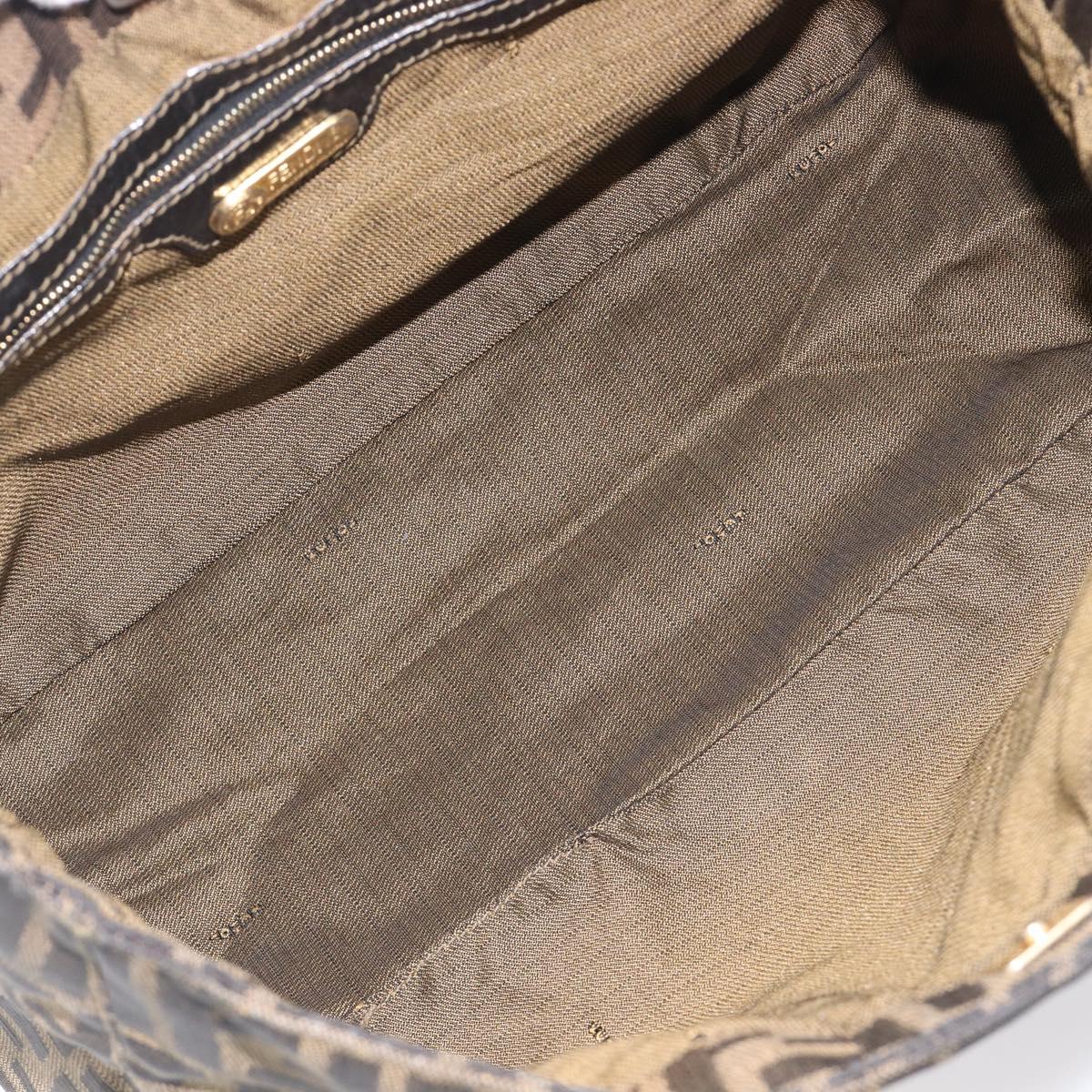 FENDI Zucca Canvas Hand Bag Black Brown Auth 208726V - Jerrillo image 10