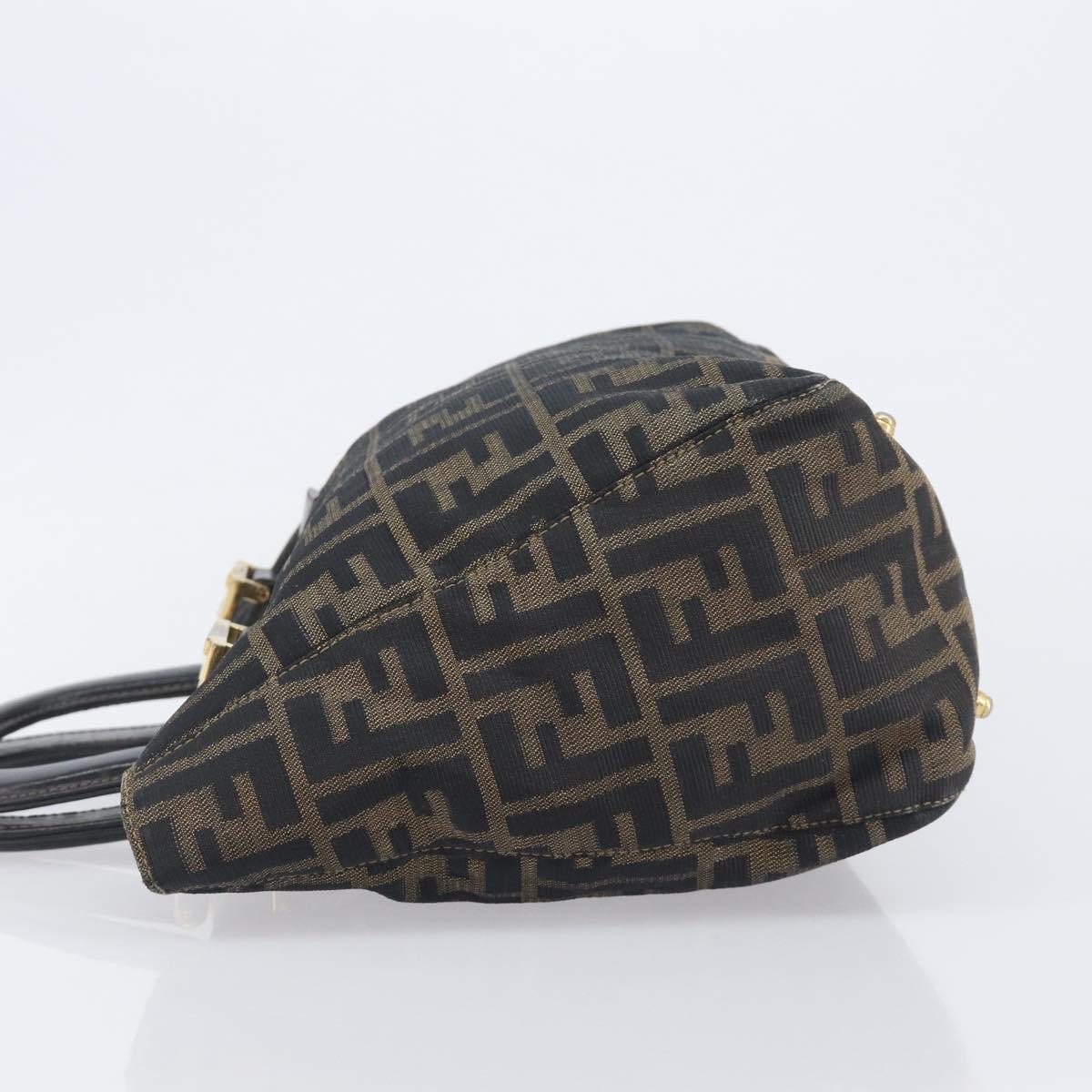 FENDI Zucca Canvas Hand Bag Black Brown Auth 208726V - Jerrillo image 4
