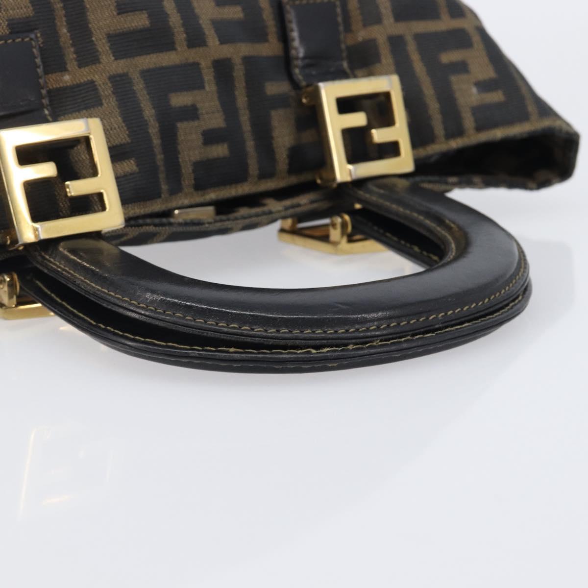 FENDI Zucca Canvas Hand Bag Black Brown Auth 208726V - Jerrillo image 7