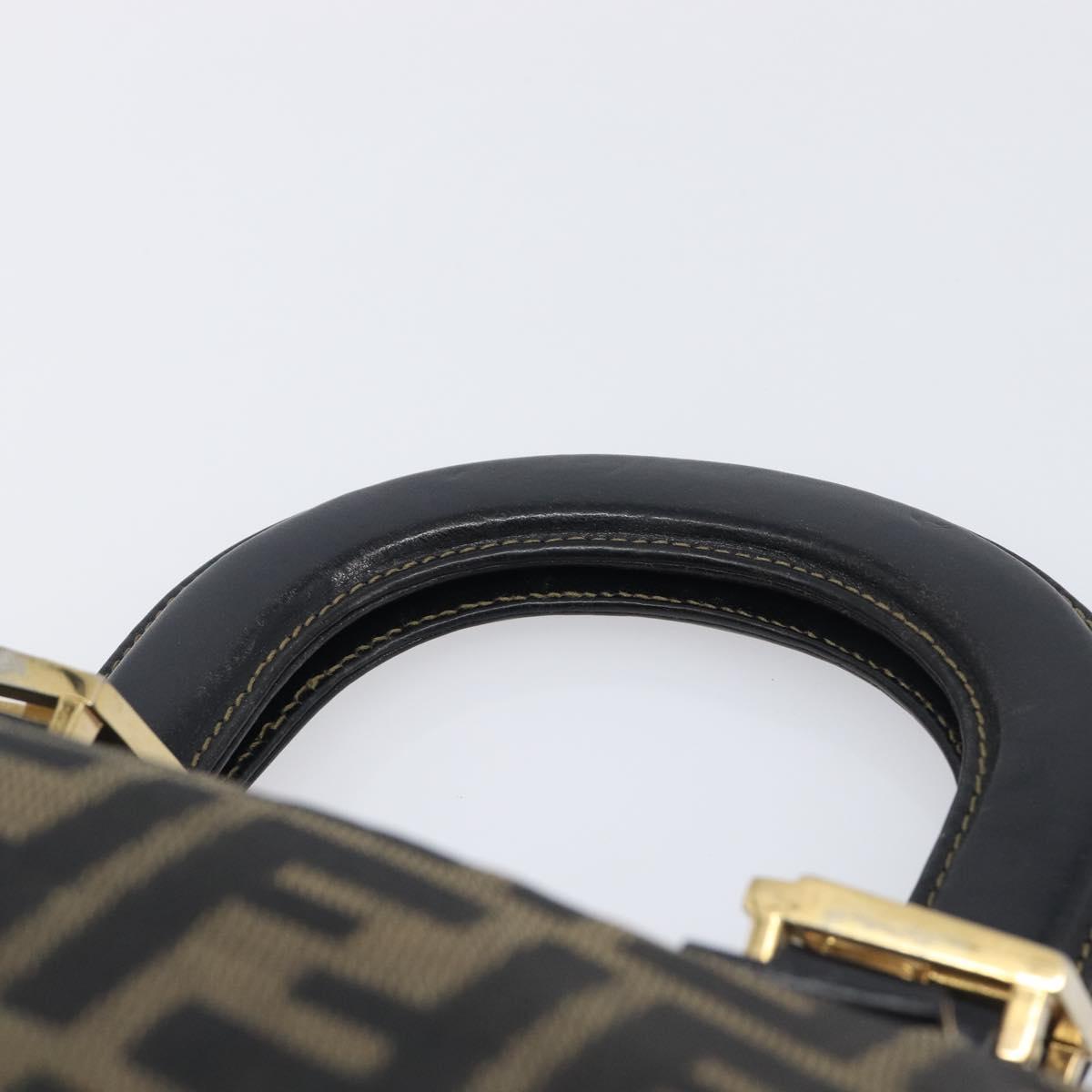FENDI Zucca Canvas Hand Bag Black Brown Auth 208726V - Jerrillo image 8