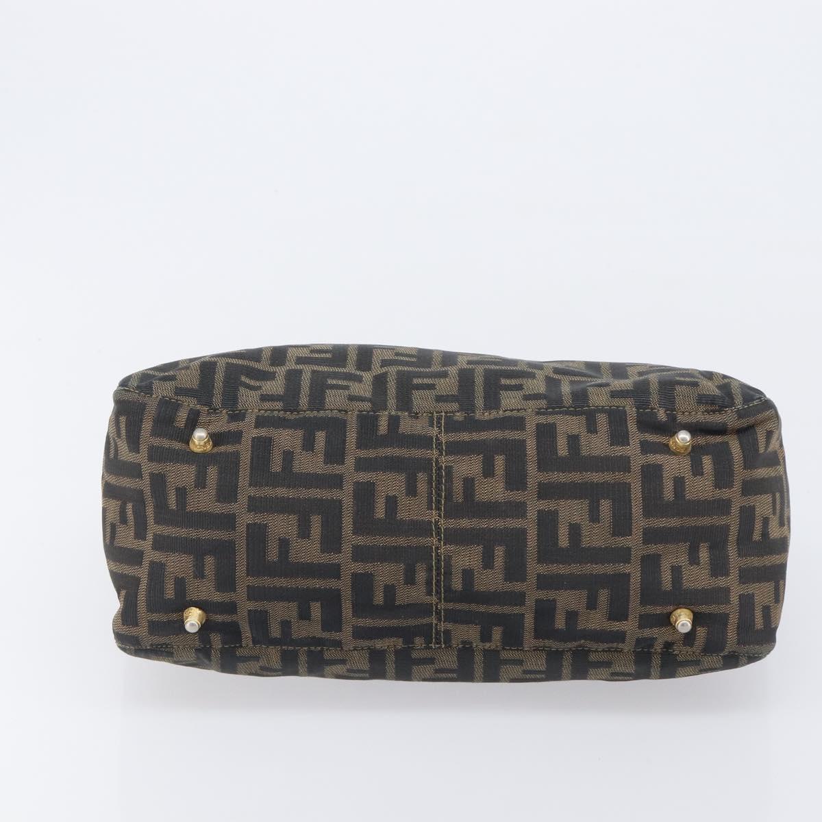 FENDI Zucca Canvas Hand Bag Black Brown Auth 208726V - Jerrillo image 5