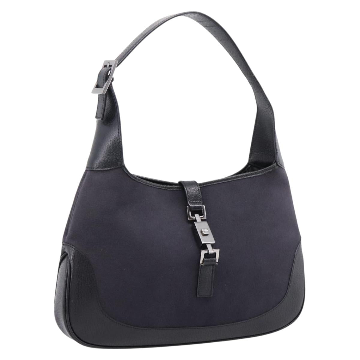 GUCCI Jackie Shoulder Bag Wool Black Silver 001 3306 Auth 209271V - Jerrillo