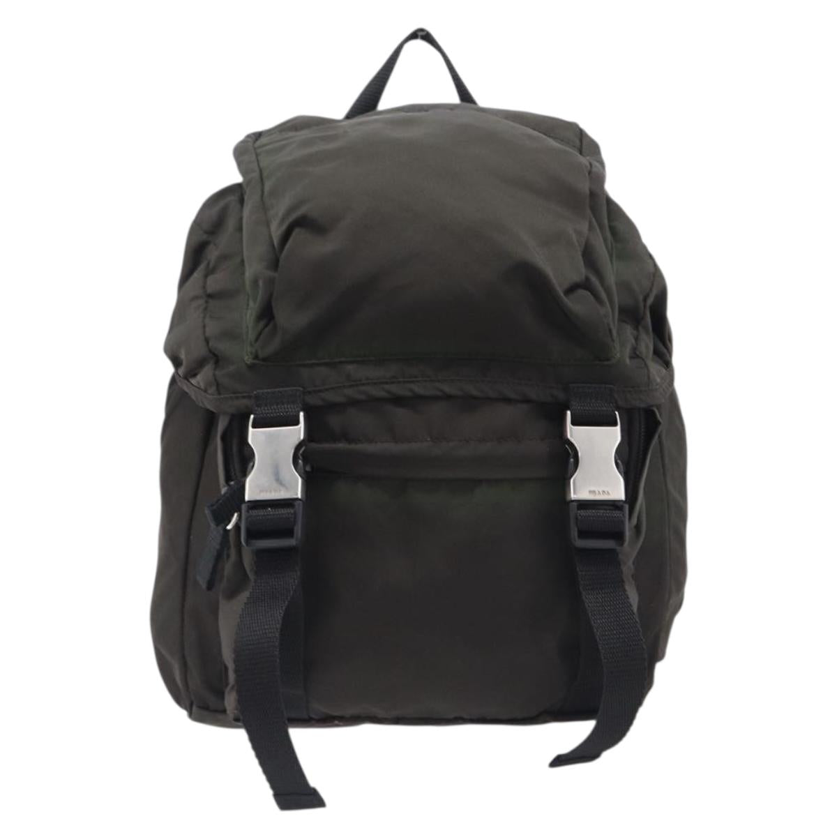 PRADA Backpack Nylon Khaki Silver Auth ar14290 - Jerrillo image 2