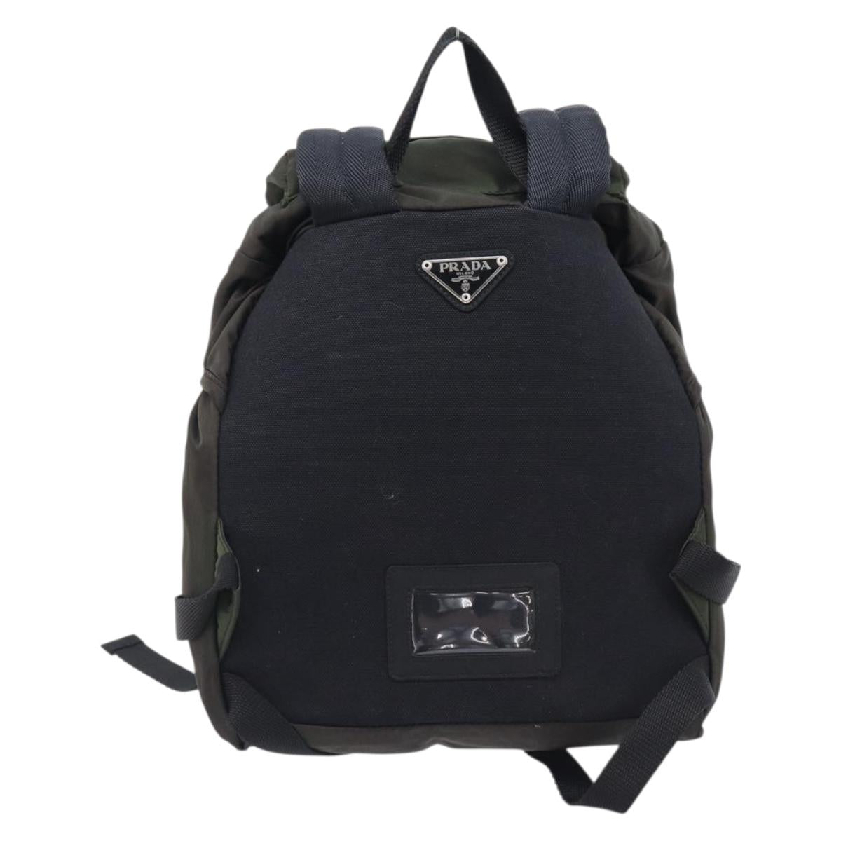 PRADA Backpack Nylon Khaki Silver Auth ar14290 - Jerrillo image 3