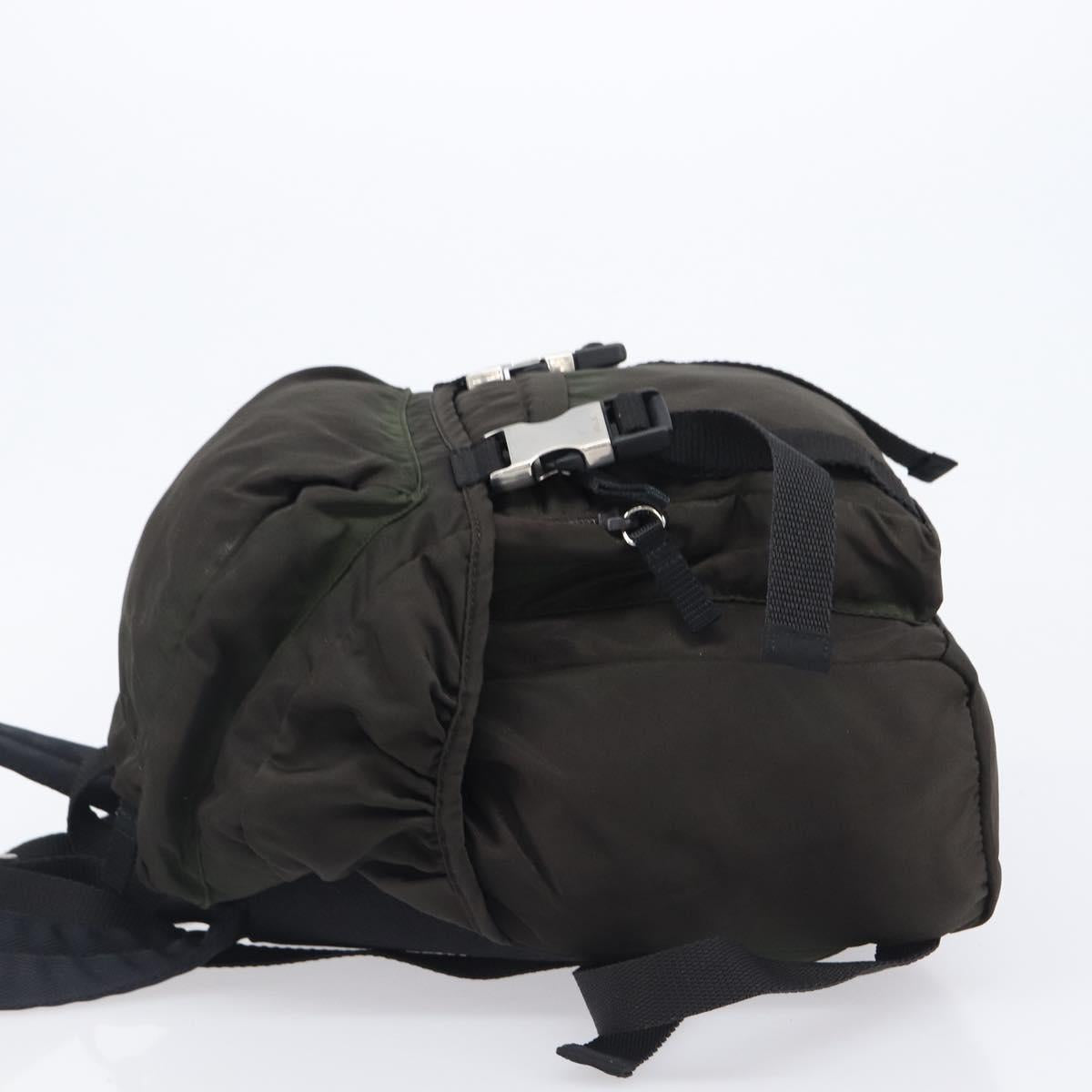 PRADA Backpack Nylon Khaki Silver Auth ar14290 - Jerrillo image 5