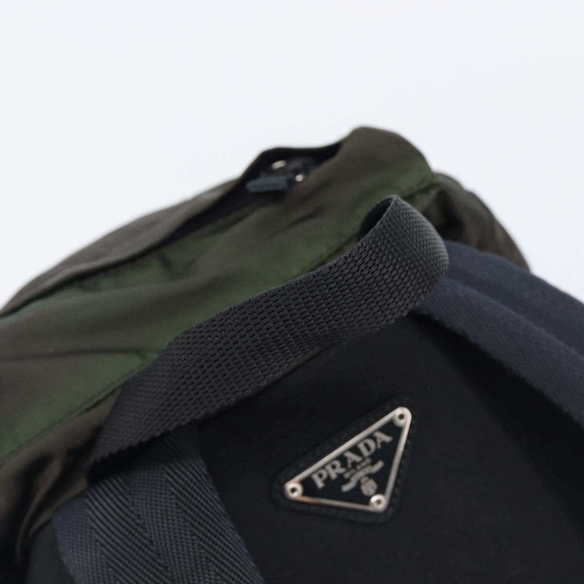 PRADA Backpack Nylon Khaki Silver Auth ar14290 - Jerrillo image 7