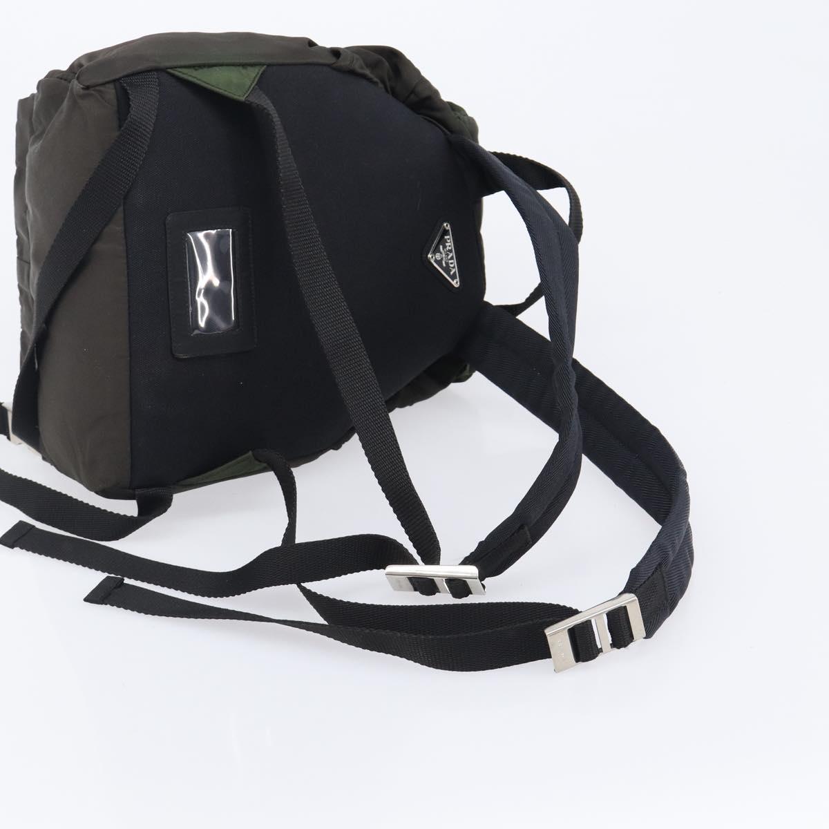 PRADA Backpack Nylon Khaki Silver Auth ar14290 - Jerrillo image 9
