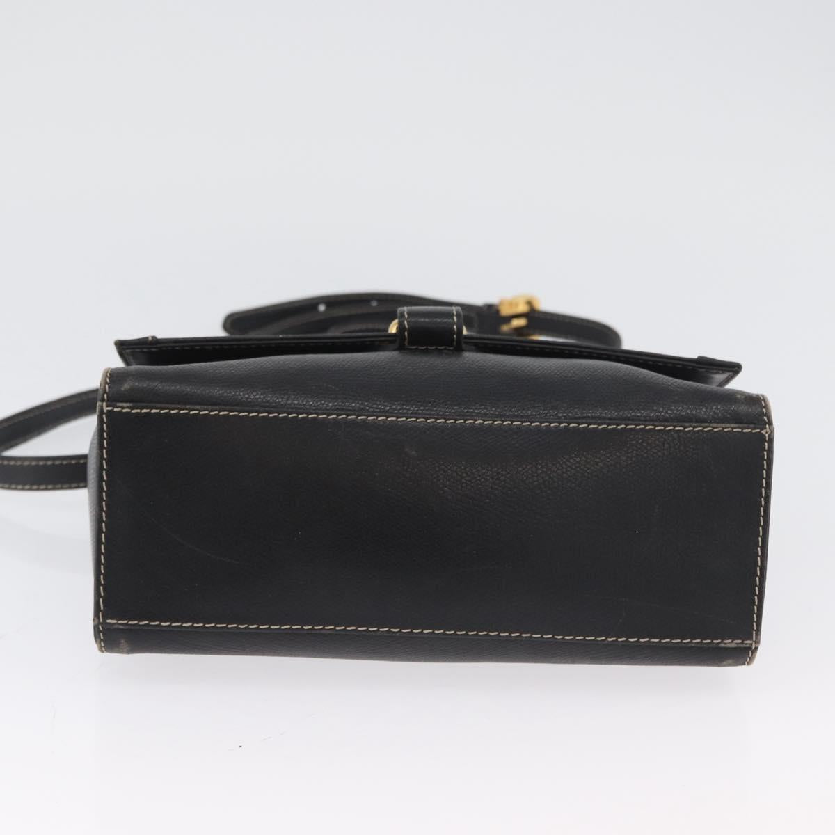 LOEWE Anagram Hand Bag Leather 2way Black Gold Auth ARZ441 - Jerrillo image 5