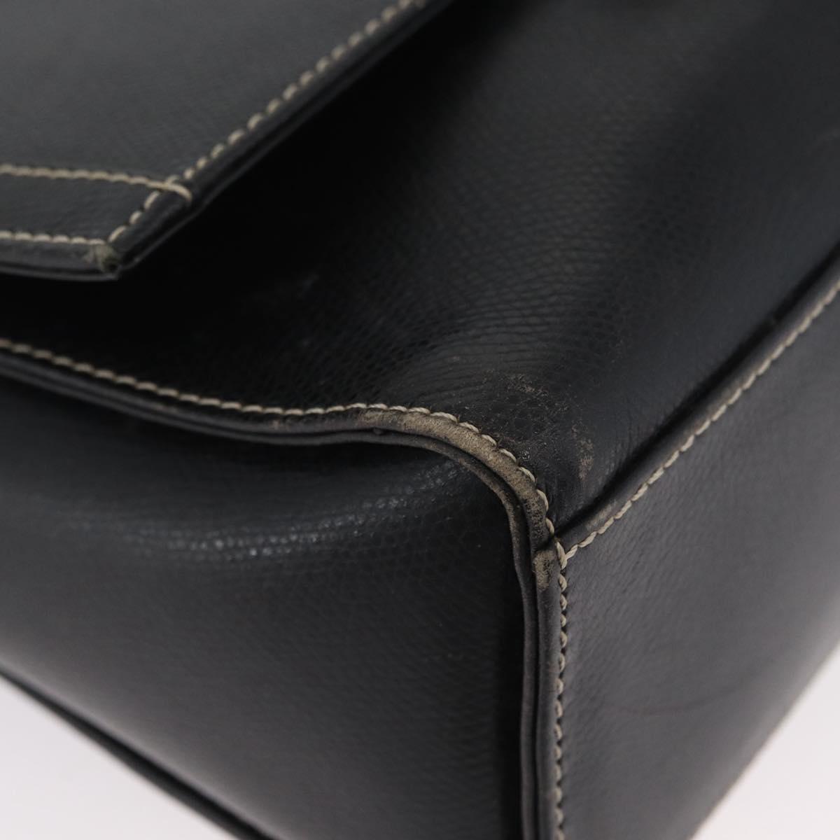 LOEWE Anagram Hand Bag Leather 2way Black Gold Auth ARZ441 - Jerrillo image 9