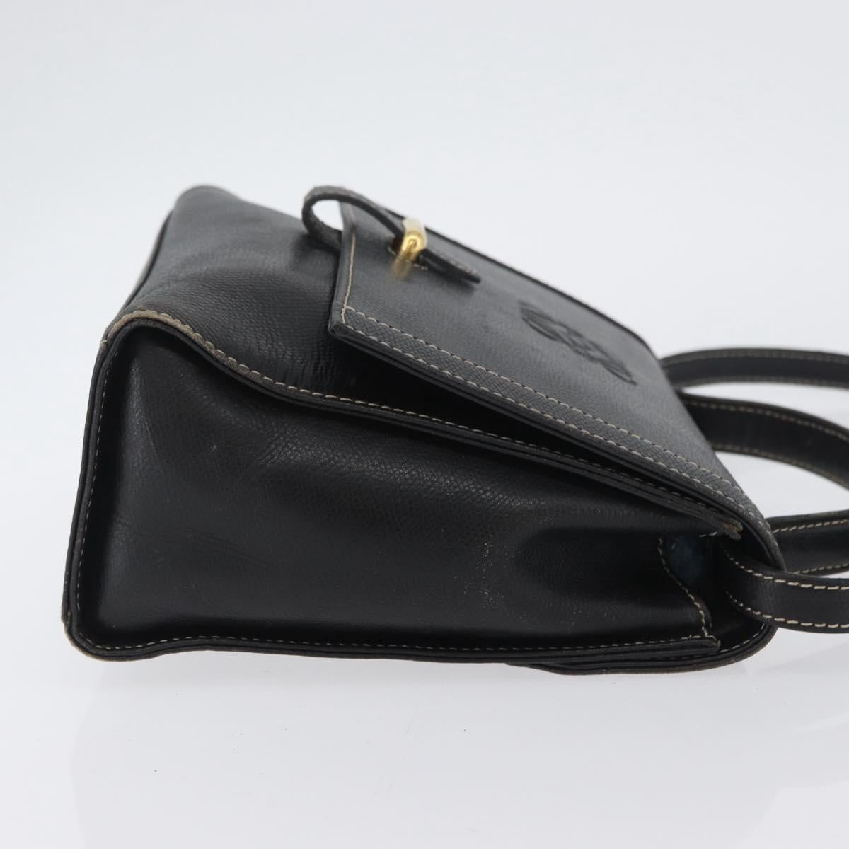 LOEWE Anagram Hand Bag Leather 2way Black Gold Auth ARZ441 - Jerrillo image 3