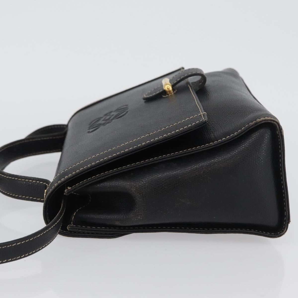 LOEWE Anagram Hand Bag Leather 2way Black Gold Auth ARZ441 - Jerrillo image 4