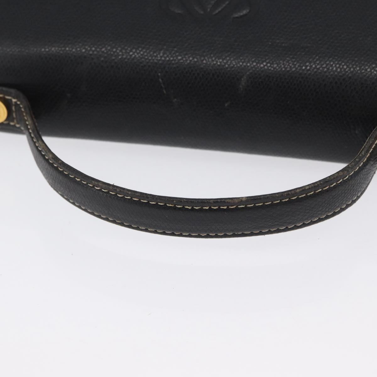 LOEWE Anagram Hand Bag Leather 2way Black Gold Auth ARZ441 - Jerrillo image 7