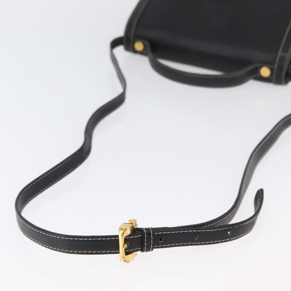 LOEWE Anagram Hand Bag Leather 2way Black Gold Auth ARZ441 - Jerrillo image 8