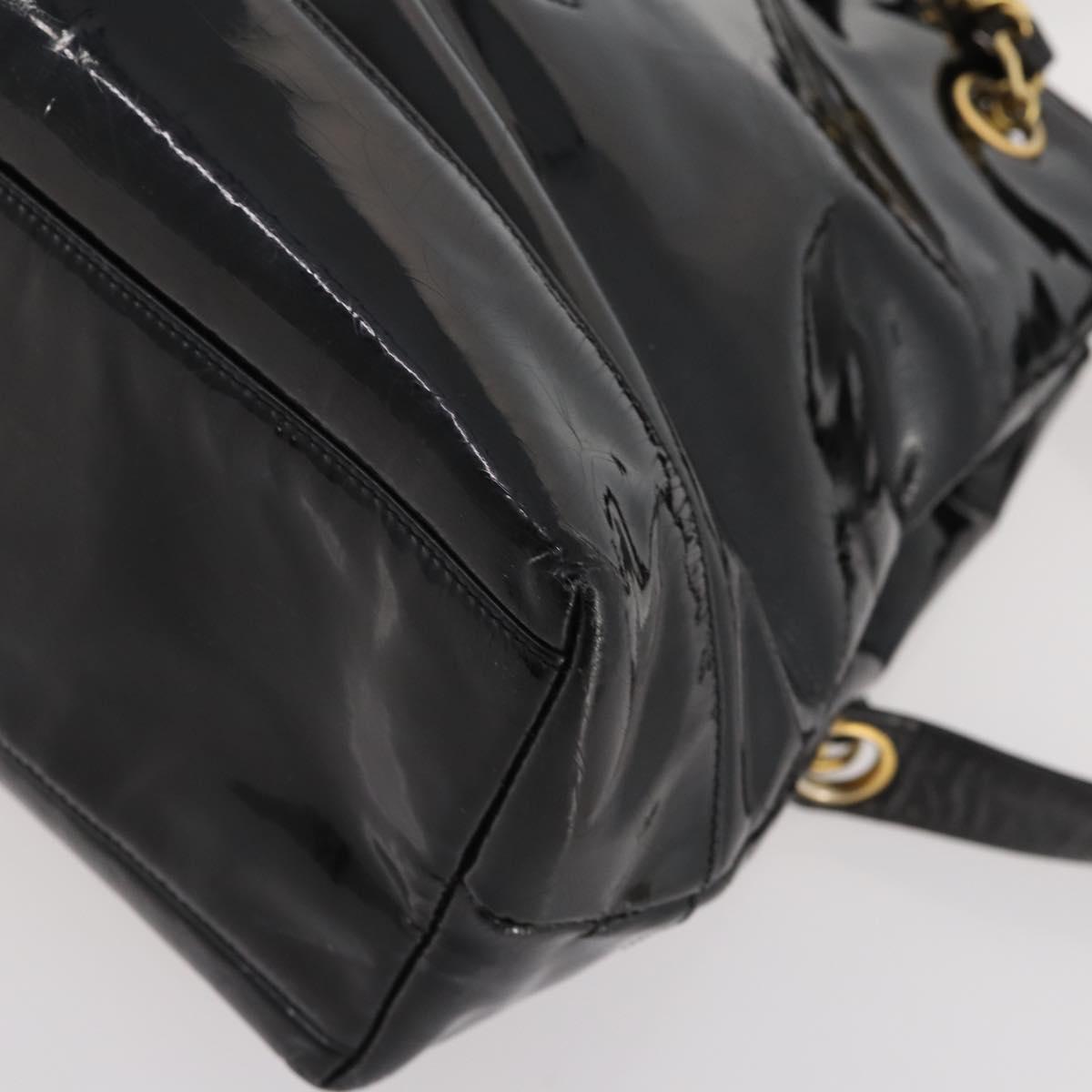 CHANEL Chain Shoulder Bag Patent leather Black Gold CC Auth BA10725 - Jerrillo image 9