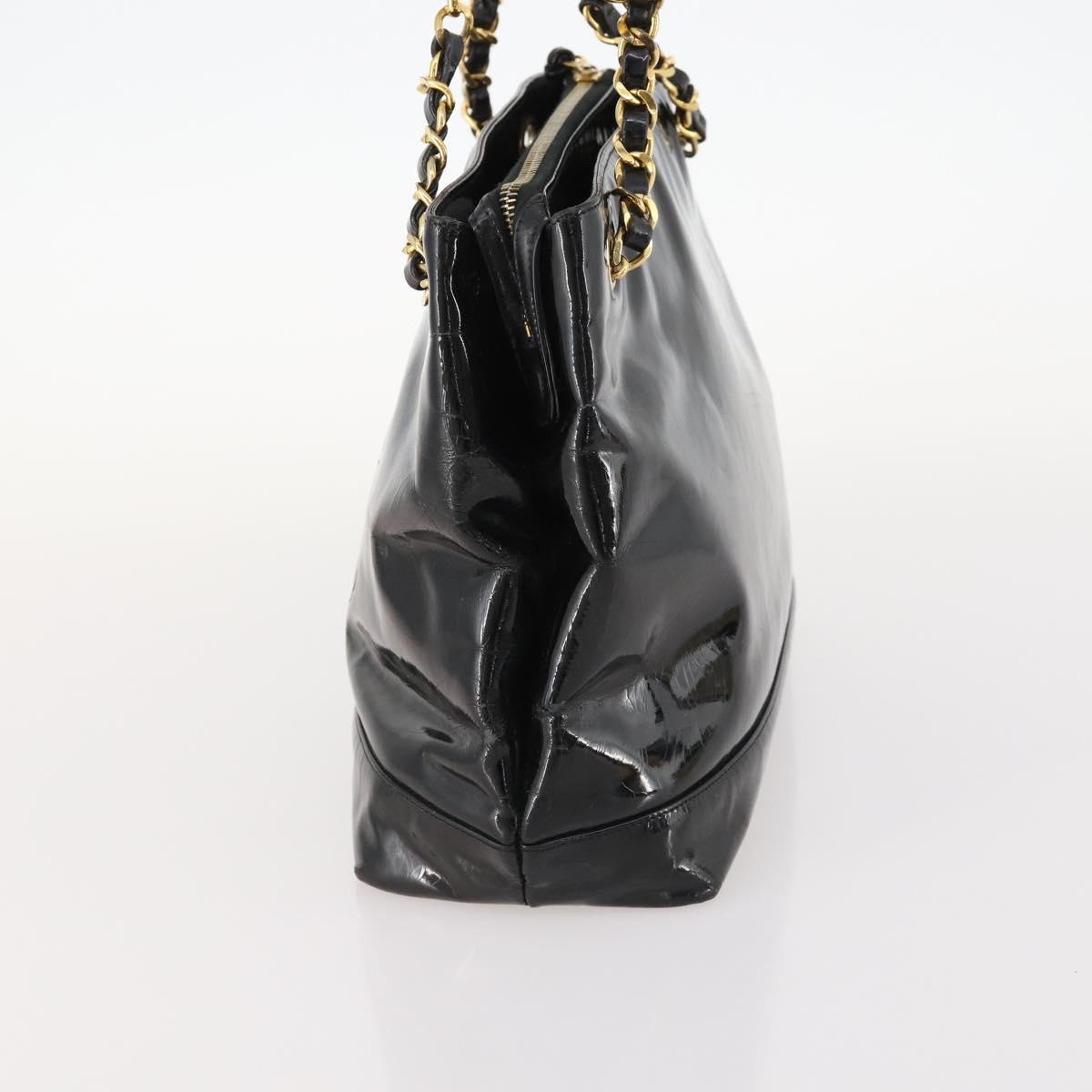 CHANEL Chain Shoulder Bag Patent leather Black Gold CC Auth BA10725 - Jerrillo image 3