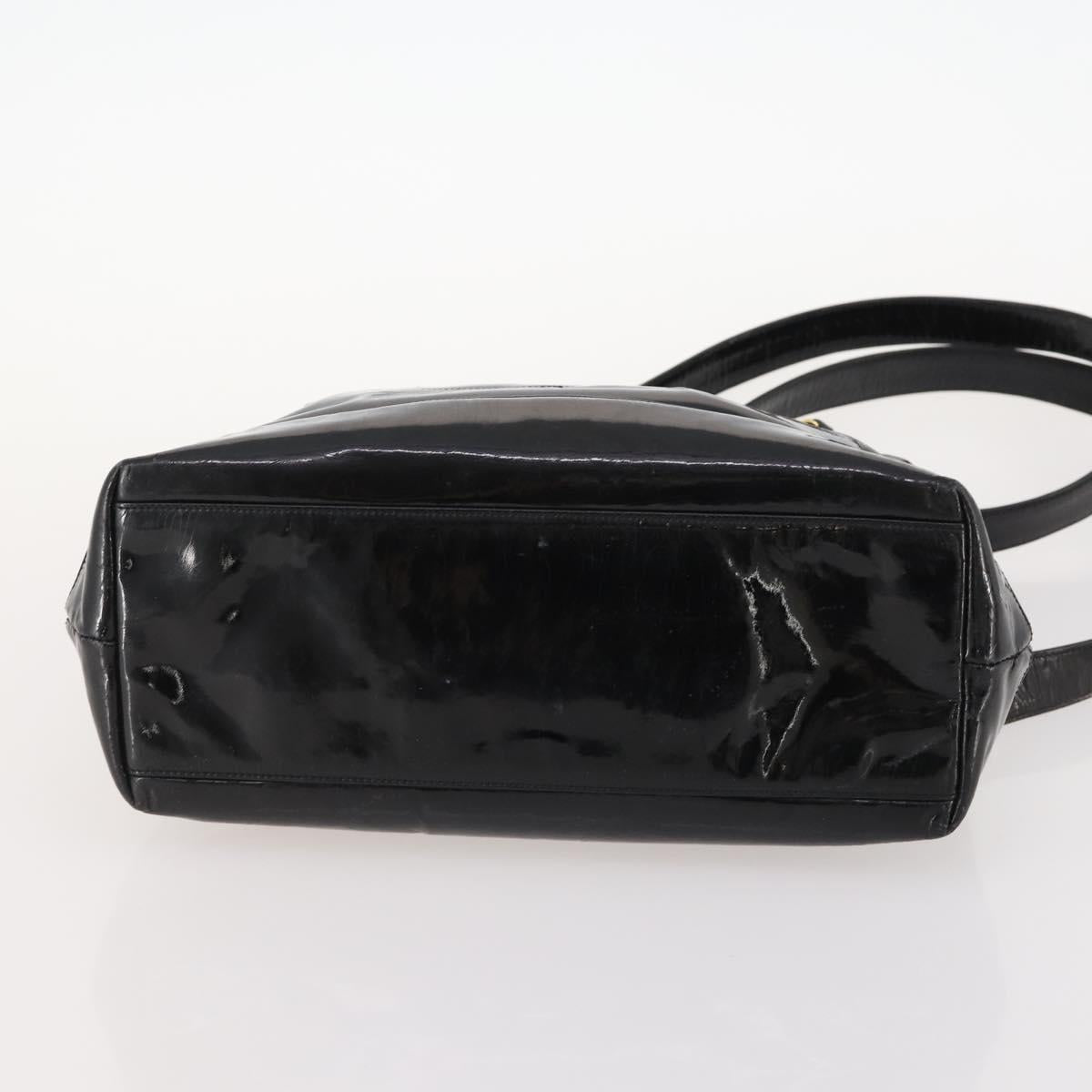 CHANEL Chain Shoulder Bag Patent leather Black Gold CC Auth BA10725 - Jerrillo image 5
