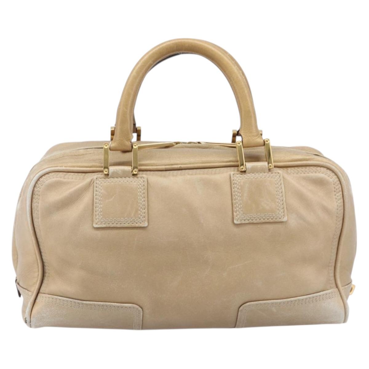 LOEWE Amazona 28 Hand Bag Leather Gold Auth BA16120 - Jerrillo image 2