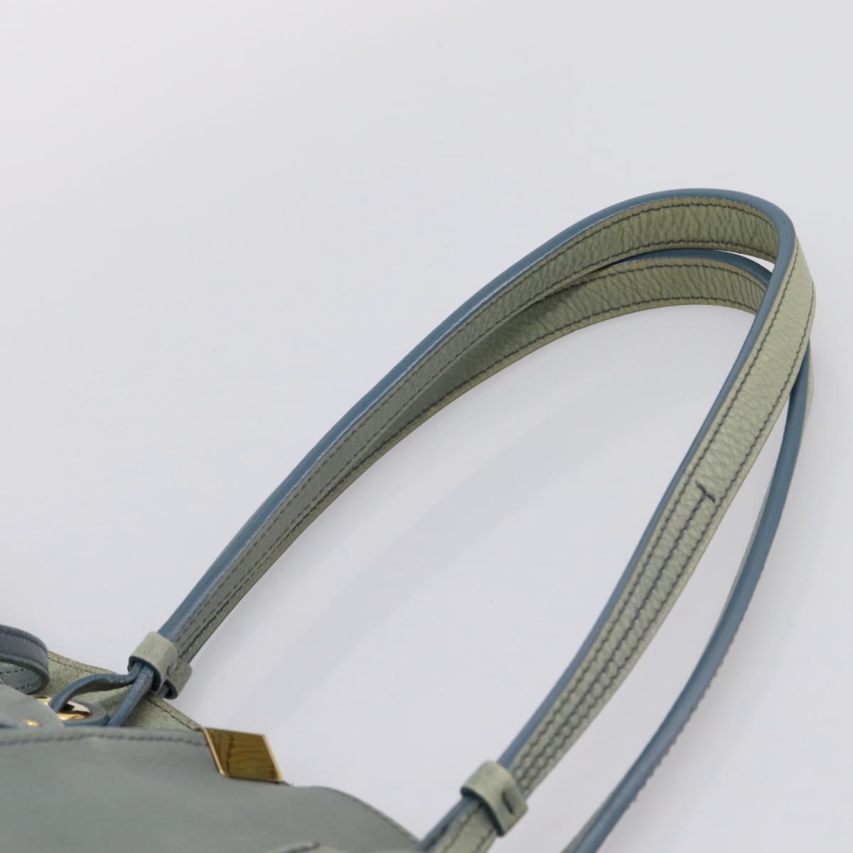 Chloe Vic Tote Bag Leather Light Blue Gold Tone Auth BA16184 - Jerrillo image 8