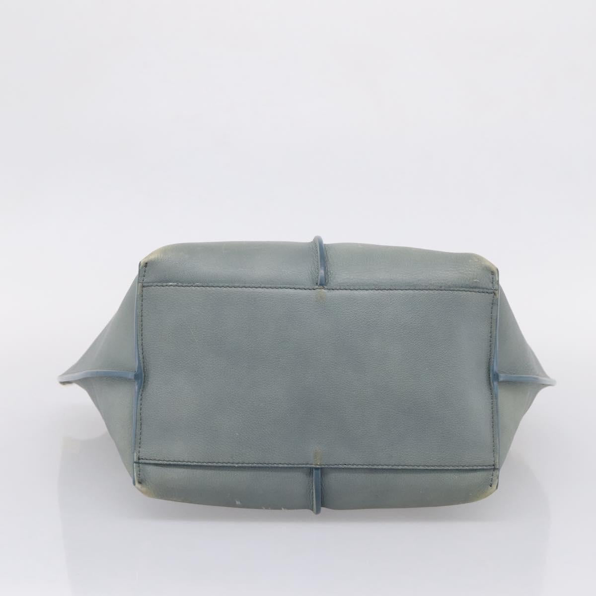 Chloe Vic Tote Bag Leather Light Blue Gold Tone Auth BA16184 - Jerrillo image 9