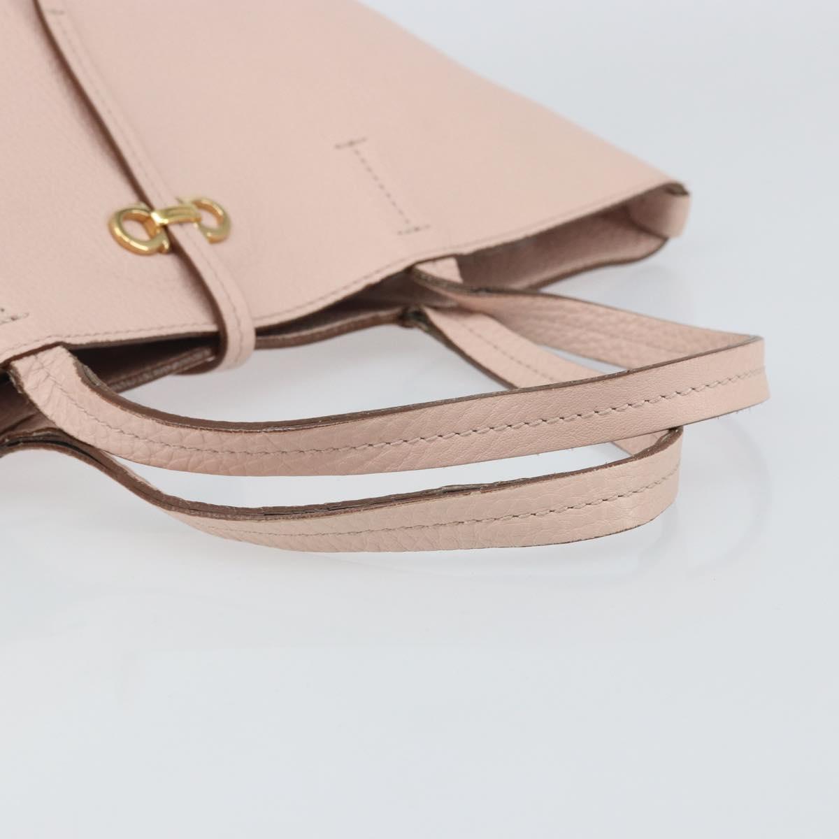 Salvatore Ferragamo Gancini Tote Bag Leather Pink Gold Auth BA9328 - Jerrillo image 7