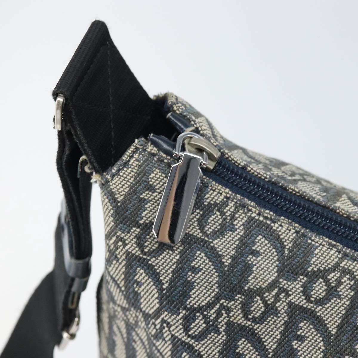 Christian Dior Trotter Canvas Shoulder Bag Navy Silver Auth bs33269 - Jerrillo image 10