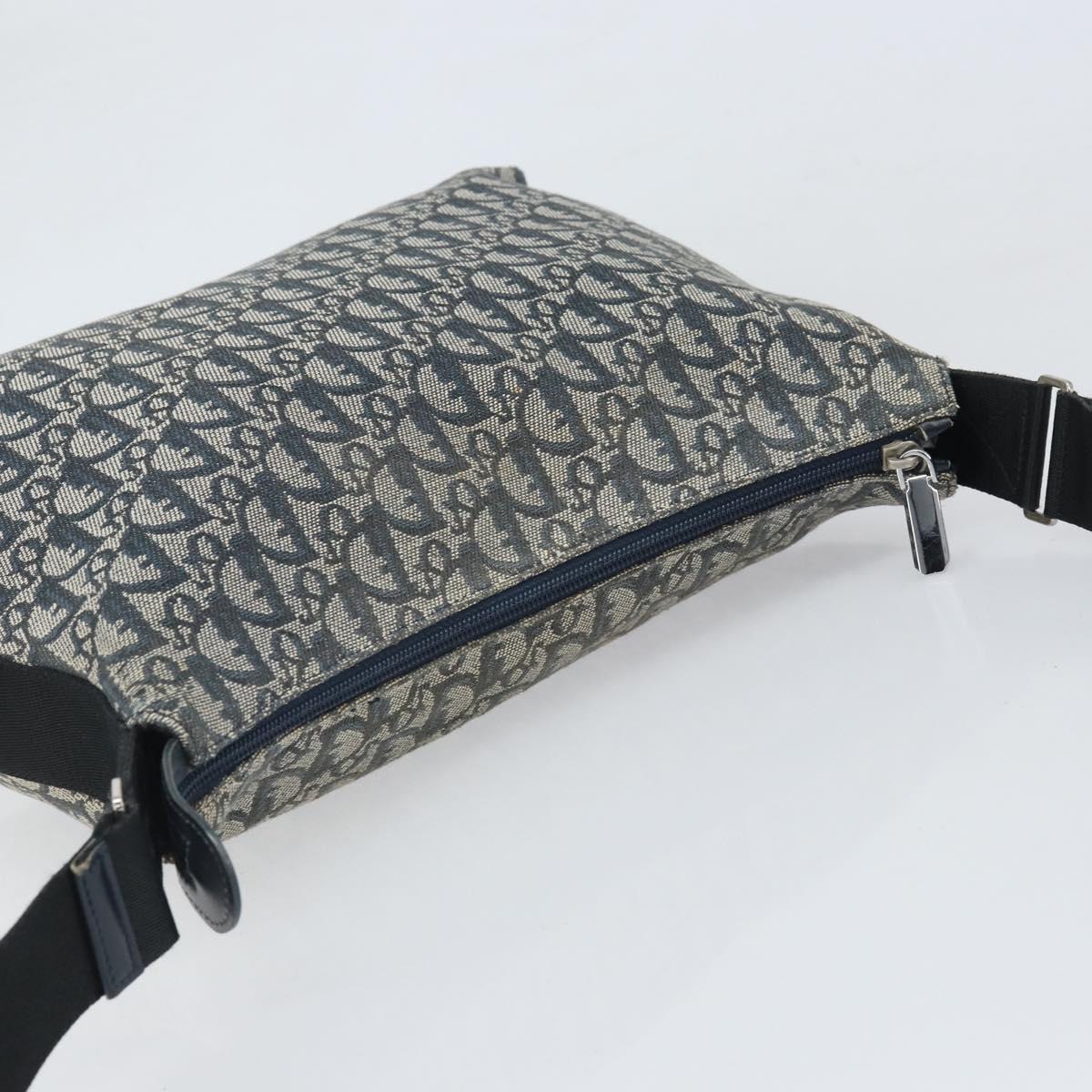 Christian Dior Trotter Canvas Shoulder Bag Navy Silver Auth bs33269 - Jerrillo image 6