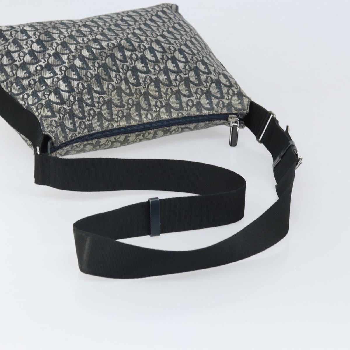 Christian Dior Trotter Canvas Shoulder Bag Navy Silver Auth bs33269 - Jerrillo image 7