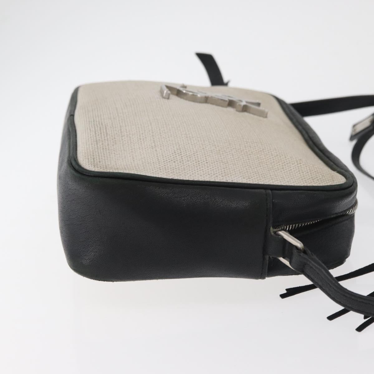 SAINT LAURENT Shoulder Bag Coated Canvas Silver Beige Auth bs35257 - Jerrillo image 4