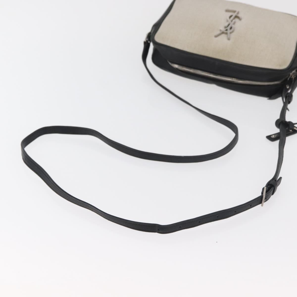 SAINT LAURENT Shoulder Bag Coated Canvas Silver Beige Auth bs35257 - Jerrillo image 7