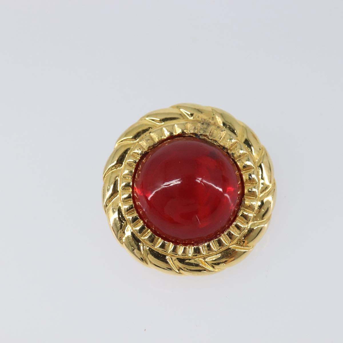 CHANEL Earring Metal Gold Tone Red CC Auth bs37169 - Jerrillo image 4
