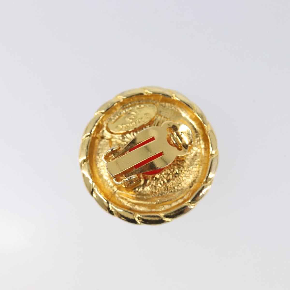 CHANEL Earring Metal Gold Tone Red CC Auth bs37169 - Jerrillo image 5