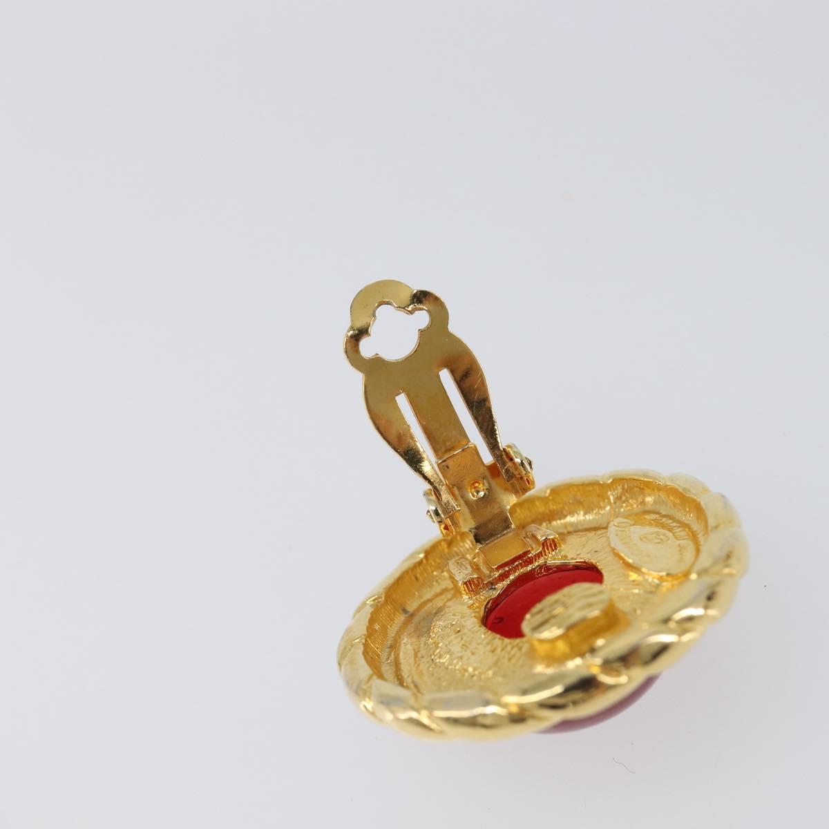 CHANEL Earring Metal Gold Tone Red CC Auth bs37169 - Jerrillo image 6