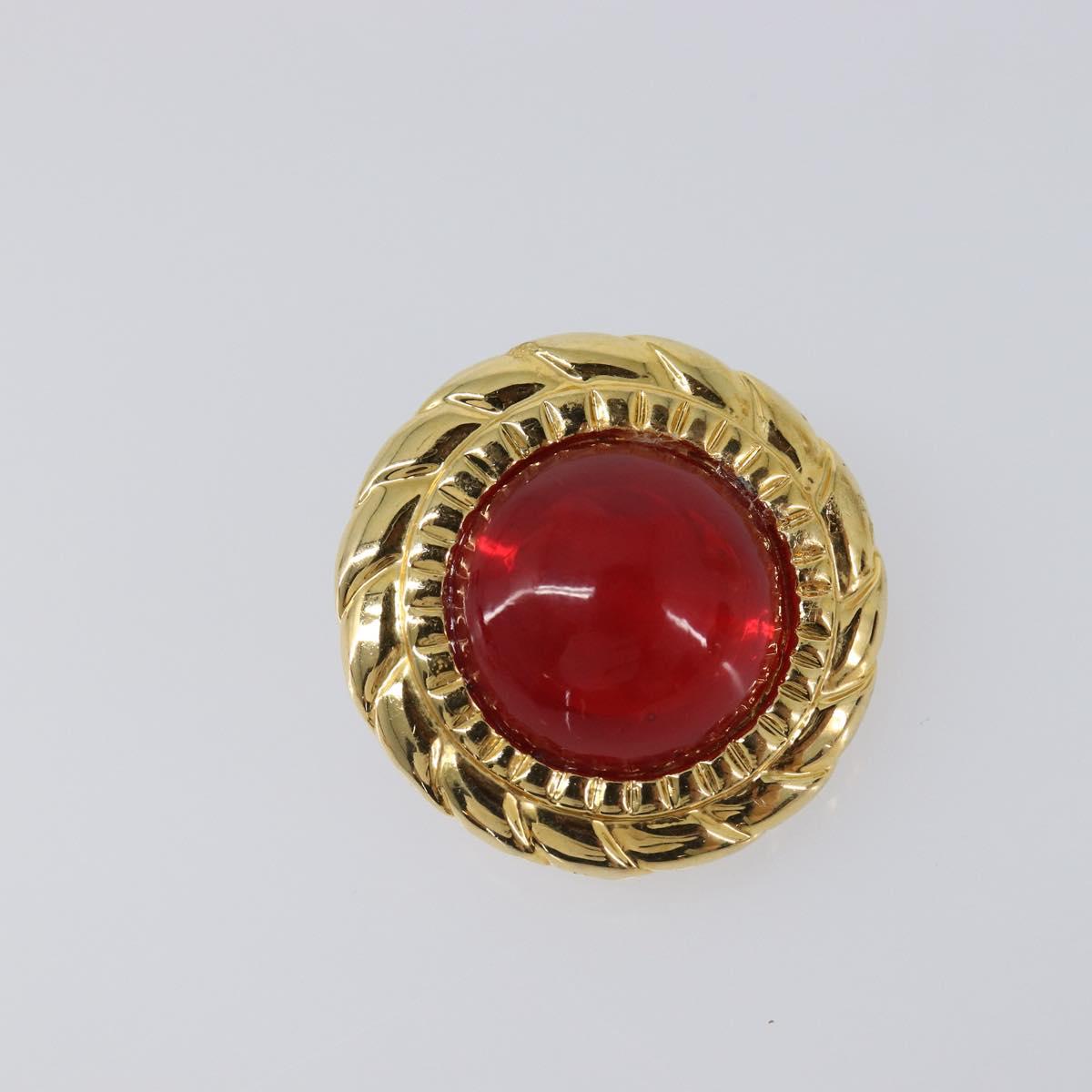 CHANEL Earring Metal Gold Tone Red CC Auth bs37169 - Jerrillo image 9