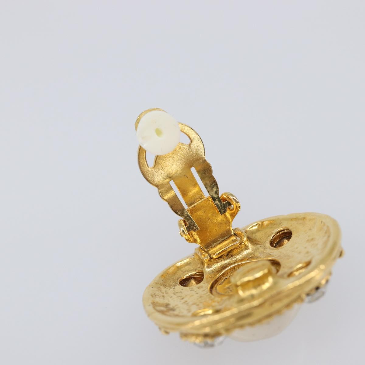 CHANEL Earring Metal Gold Tone White CC Auth bs37230 - Jerrillo image 10