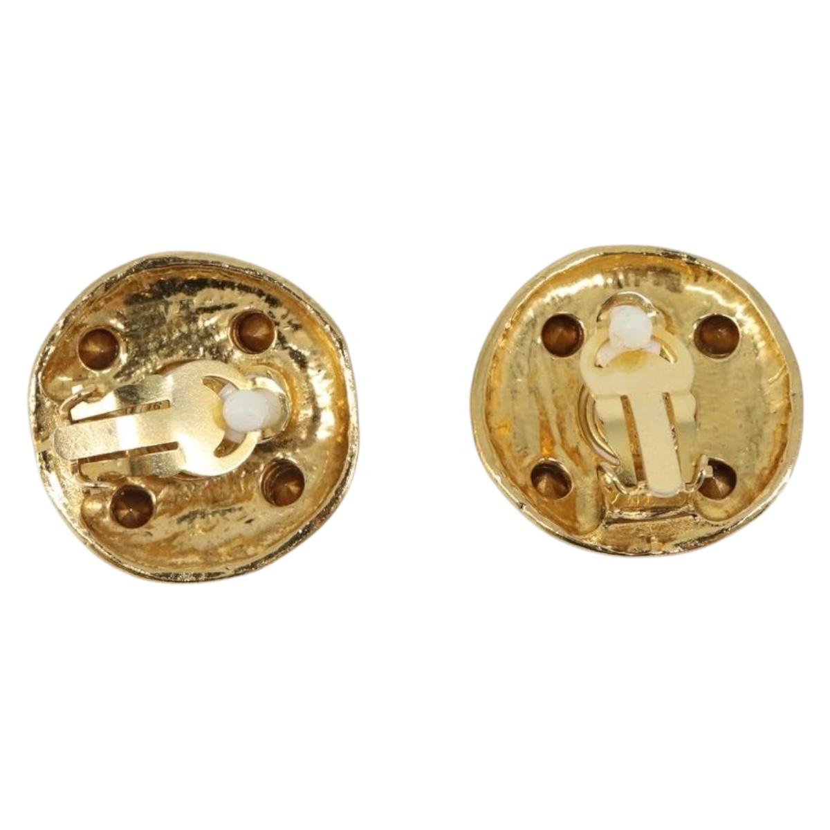 CHANEL Earring Metal Gold Tone White CC Auth bs37230 - Jerrillo image 3