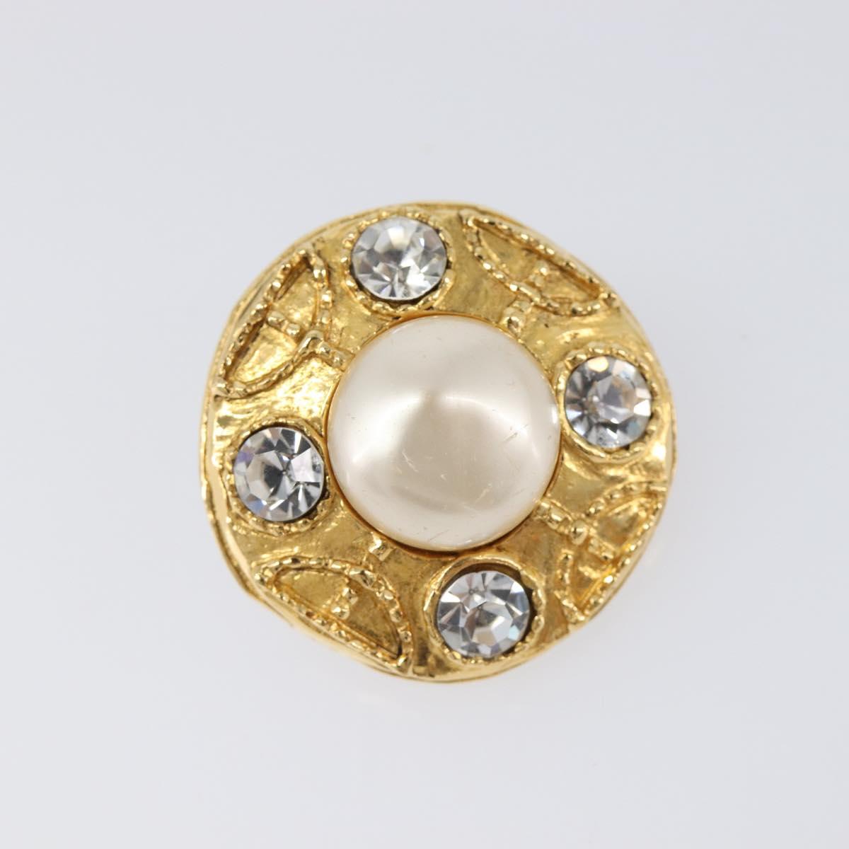 CHANEL Earring Metal Gold Tone White CC Auth bs37230 - Jerrillo image 4