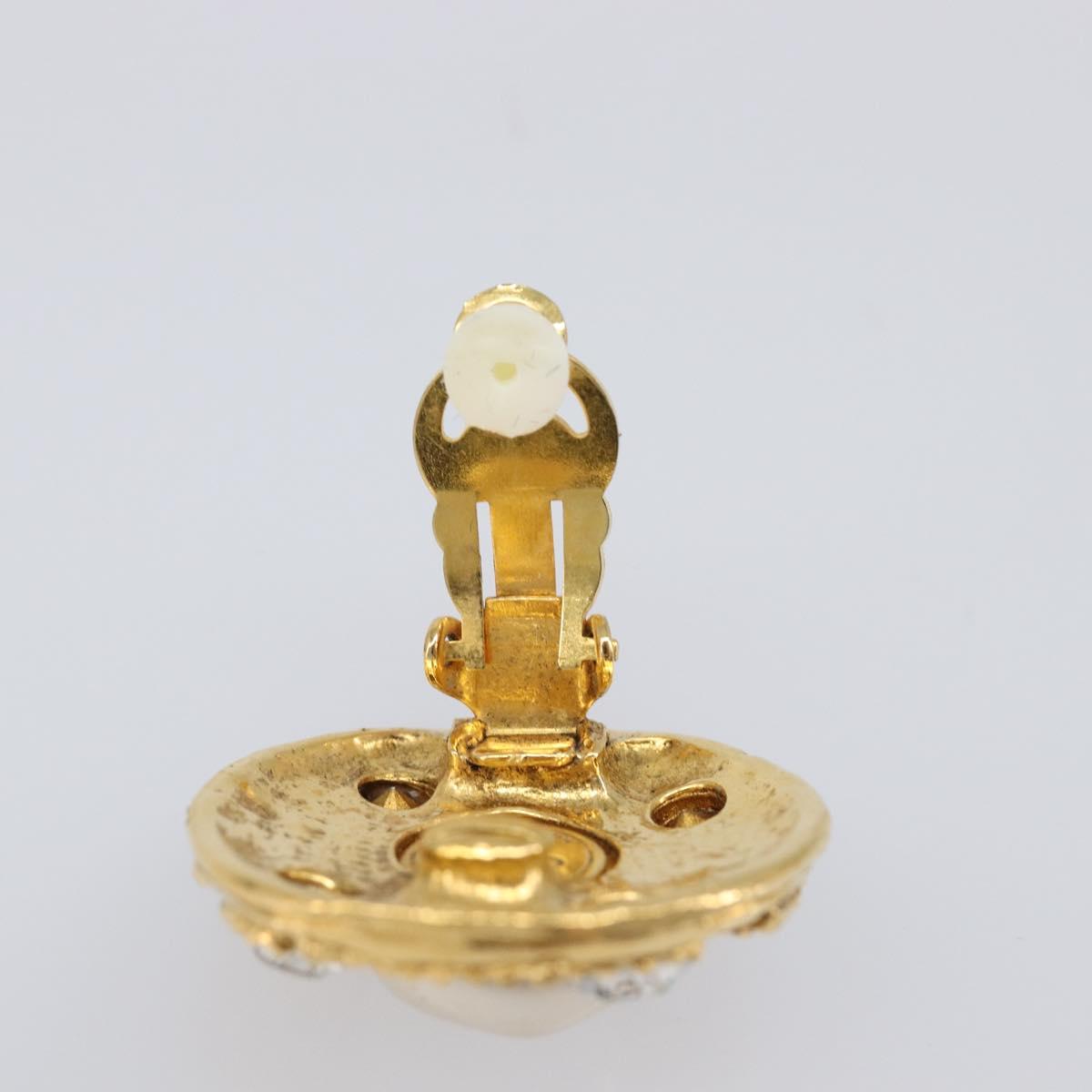 CHANEL Earring Metal Gold Tone White CC Auth bs37230 - Jerrillo image 6