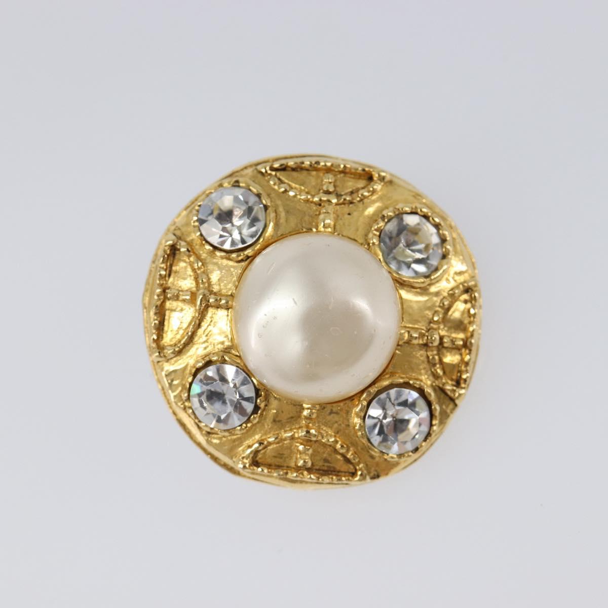 CHANEL Earring Metal Gold Tone White CC Auth bs37230 - Jerrillo image 8