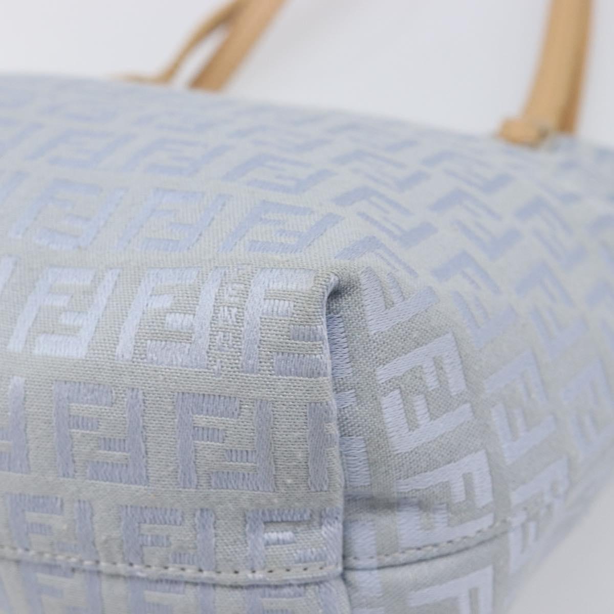 FENDI Zucchino Canvas Tote Bag Light Blue Silver 8BH079 Auth bs37243 - Jerrillo image 10