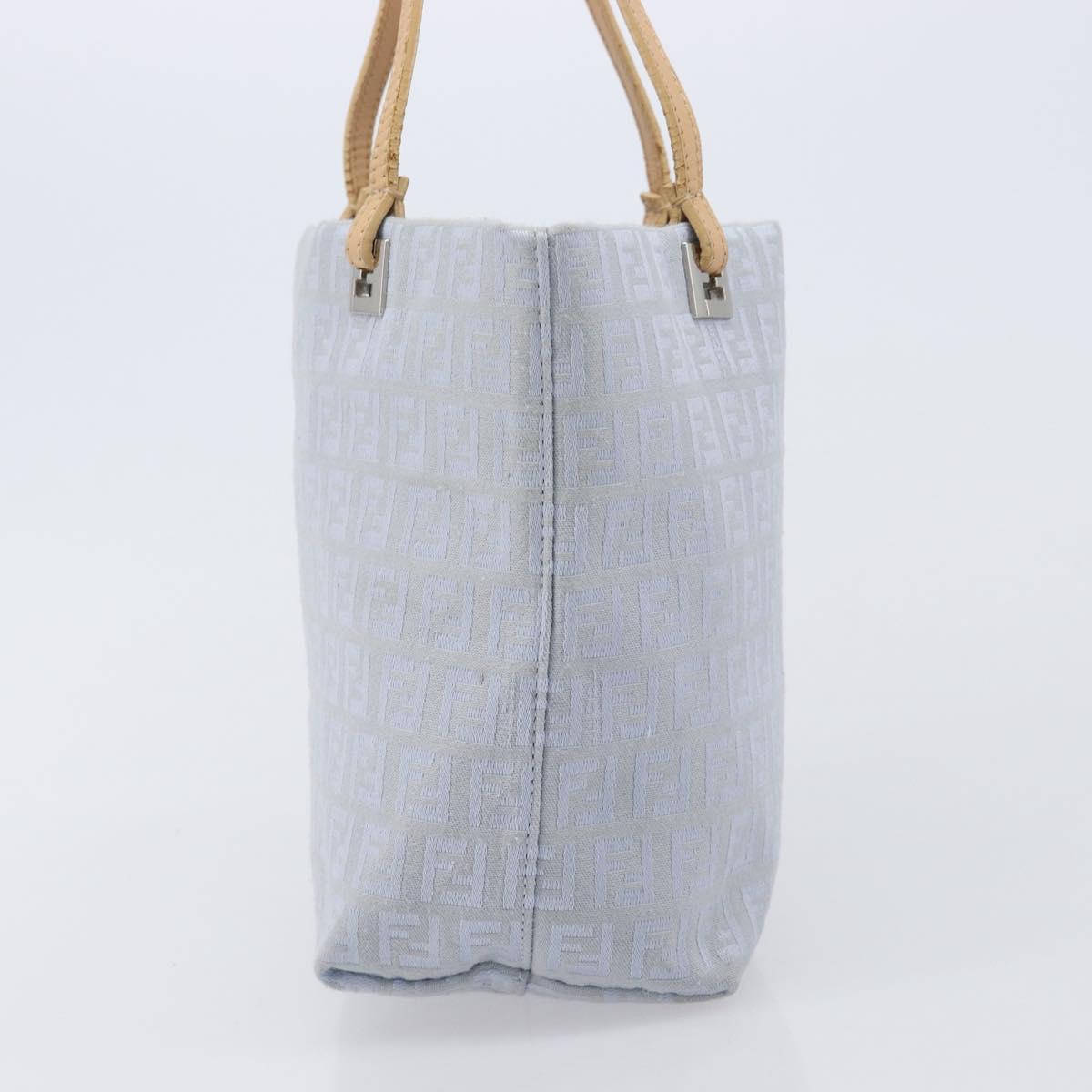 FENDI Zucchino Canvas Tote Bag Light Blue Silver 8BH079 Auth bs37243 - Jerrillo image 3