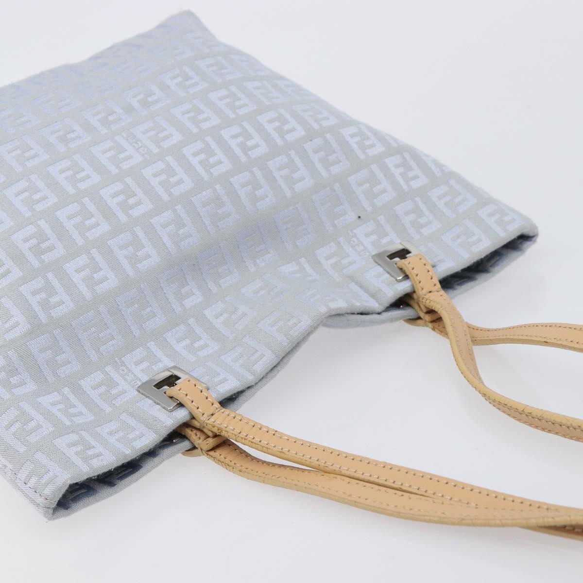 FENDI Zucchino Canvas Tote Bag Light Blue Silver 8BH079 Auth bs37243 - Jerrillo image 6