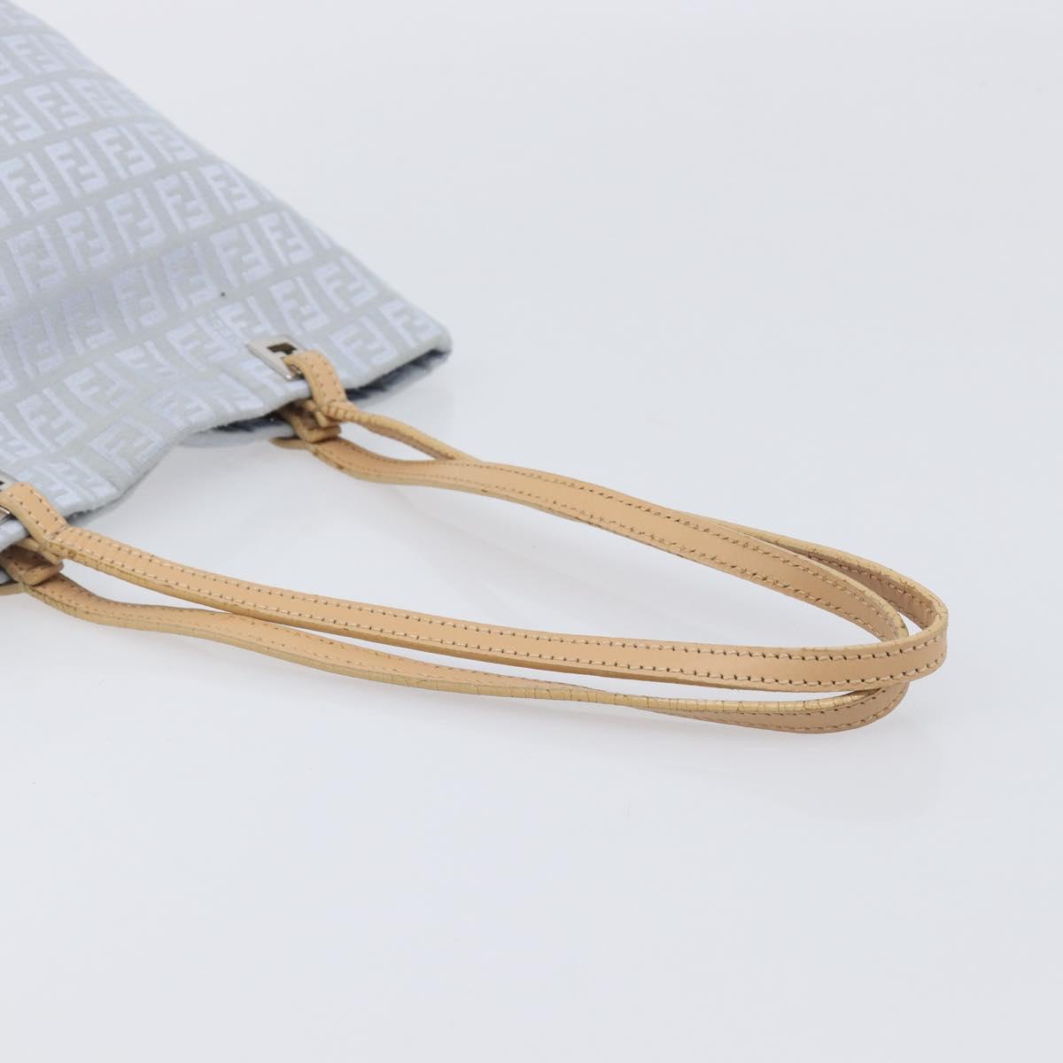 FENDI Zucchino Canvas Tote Bag Light Blue Silver 8BH079 Auth bs37243 - Jerrillo image 7