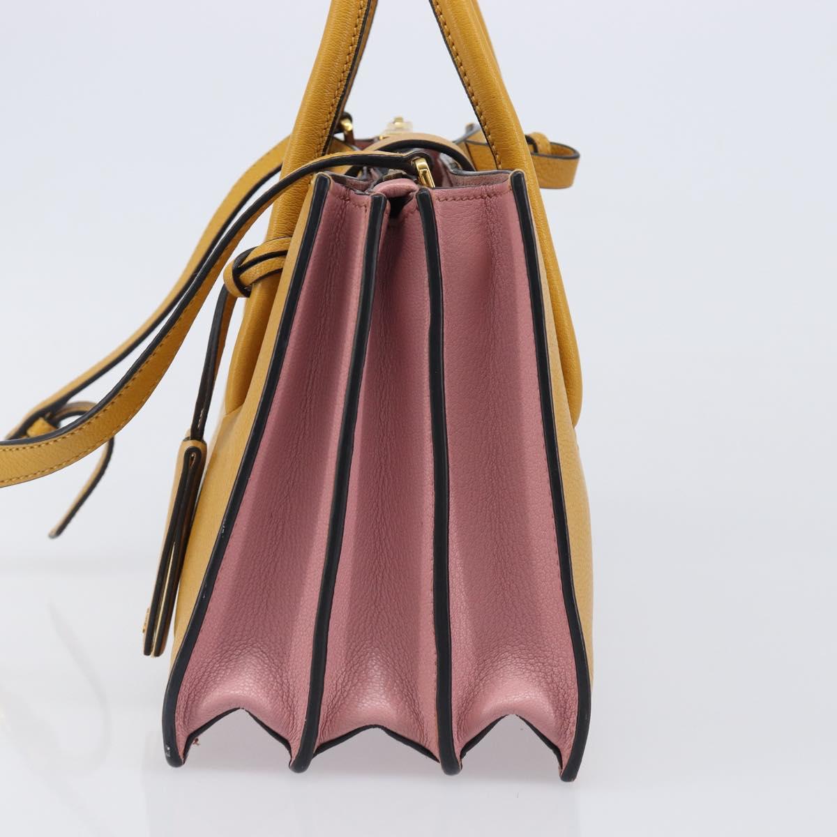 Miu Miu Hand Bag Leather 2way Yellow Gold Tone Auth bs37269A - Jerrillo image 3