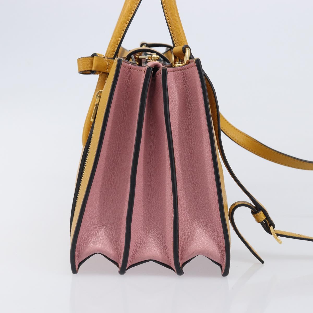 Miu Miu Hand Bag Leather 2way Yellow Gold Tone Auth bs37269A - Jerrillo image 4