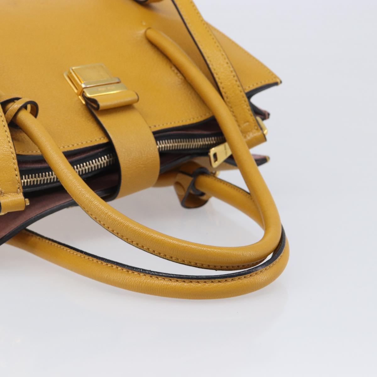 Miu Miu Hand Bag Leather 2way Yellow Gold Tone Auth bs37269A - Jerrillo image 7