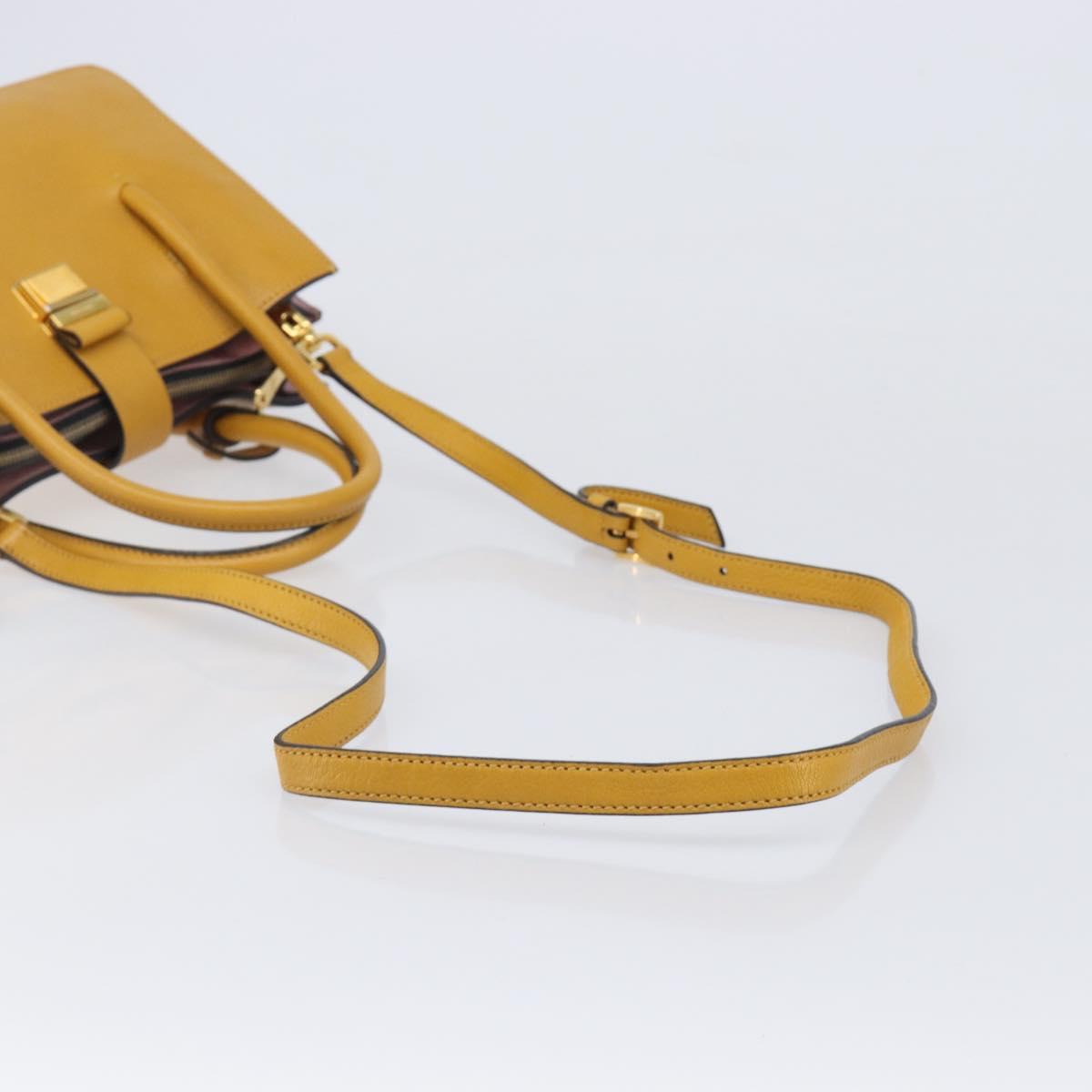 Miu Miu Hand Bag Leather 2way Yellow Gold Tone Auth bs37269A - Jerrillo image 8